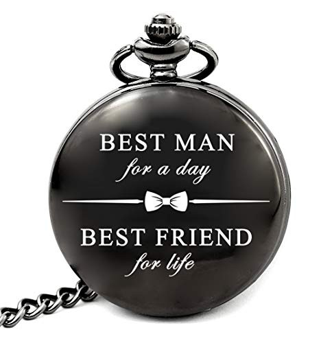 LEVONTA Best Man Gifts for Wedding Pocket Watch  Best Man for A Day, Best Friend for Life (Best Man)