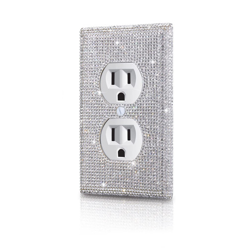 Gaocai Outlet Covers Silver Shiny Rhinestones Wall Plates Light Switch Cover Plate Decorative Wall Plate Single Toggle Outlets Covers Durable Switch Covers Gaocai Outlet Covers Silver Shiny Rhinestones Wall Plates Light Switch Cover Plate Decorative Wall Plate Single Toggle Outlets Covers Durable Switch Covers