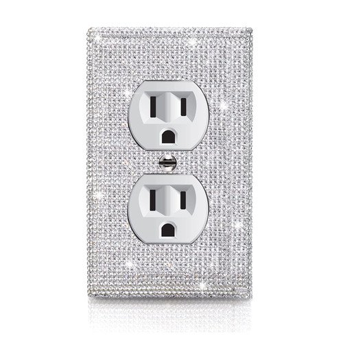 Gaocai 1 Pcs Shiny Silver Outlet Covers Wall Plate Cover Decorative Light Switch Cover Single Toggle Outlet Plate Rhinestones Outlet Cover Outlet Wall Plate Gaocai 1 Pcs Shiny Silver Outlet Covers Wall Plate Cover Decorative Light Switch Cover Single Toggle Outlet Plate Rhinestones Outlet Cover Outlet Wall Plate