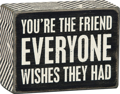 Primitives by Kathy 23558 Chevron Trimmed Box Sign, 4" x 3", Everyone Wishes Primitives by Kathy 23558 Chevron Trimmed Box Sign, 4" x 3", Everyone Wishes