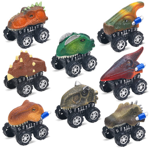 Tblicked Dinosaur Toys Set for Kids, 8 Pack Dinosaur Pull Back Cars, Dino Toys for 3 Year Old Boys and Toddlers, Dinosaur Toy Vehicle Playsets for Kids 3-5 Party Birthday Gift