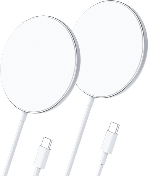 Magnetic Wireless Charger, Tymyp 2PCS Magsafe Charger, Charging Convenience for iPhone 15/14/13/12, AirPods Pro, and MagSafe White Protective Case (Adapter Not Included)