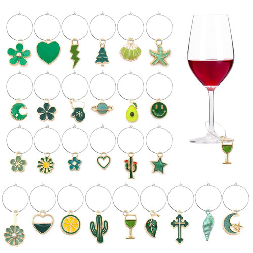 Wine Glass Charms Drink Markers Tags,Wine Charms For Stem Glasses, Wine Glass Identifier Markers For Wine Tasting Party Gifts Favors Decorations(Wine Charmers Themed 60 Pieces)