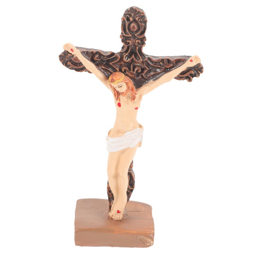 BESTOYARD Jesus Cross Gifts Decor Desktop Adornment Jesus Figures Western Statues and Sculptures Jesus Figurine Jesus Statues and Figurines Greek Statue Cabinet Sand Table Resin
