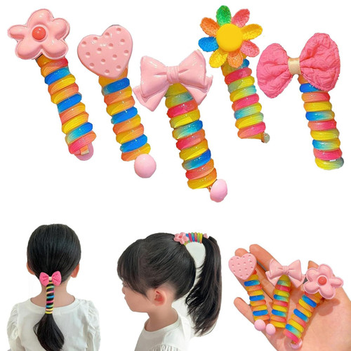 5pcs Telephone Wire Hair Bands, Colorful Telephone Wire Hair Bands For Kids, Bowknot Braided Telephone Wire Hair Bands, Phone Cord Straight Spiral Hair Tie 5pcs Telephone Wire Hair Bands, Colorful Telephone Wire Hair Bands For Kids, Bowknot Braided Telephone Wire Hair Bands, Phone Cord Straight Spiral Hair Tie