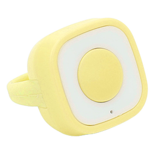 Bluetooth Remote Control Wireless Scrolling Page Turner for iOSAndroid Cell Phone APP Pad, Scrolling Ring Fingertip Clicker, Rechargeable Camera Shutter Selfie Button (Yellow)