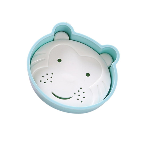 Zerodeko Box Plastic containers soap Container Rack Bathroom soap Rack Cartoon Bear Shaped soap Container Kitchen soap Rack soap Holder Double Layer