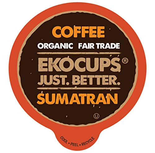 EKOCUPS Artisan Organic Sumatran Coffee, Dark roast, in Recyclable Single Serve Cups for Keurig K-cup Brewers, 40 count EKOCUPS Artisan Organic Sumatran Coffee, Dark roast, in Recyclable Single Serve Cups for Keurig K-cup Brewers, 40 count