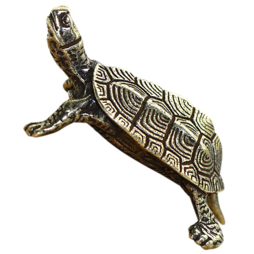 EXCEART Home Decor Turtle Ornament Tabletop Decor Mini pots Mini Decor Chinese Brass Ornament Statue Brass Animal Figurines Copper Craft Figurine Retro Animal Statue Turtle Craft Car Decor
