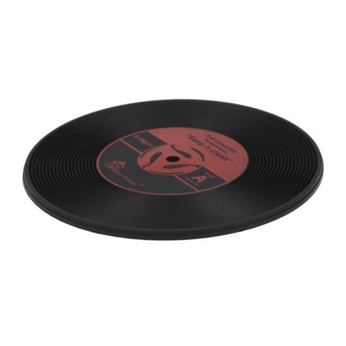 SWOOMEY 4pcs Non- Coffee Mug Coasters Coffee Cup Coasters Record Cup mat Record Coaster Drink placemat Music Party Cup mat Silicone Coasters Drink Coasters car Coaster Vintage Tea Coaster
