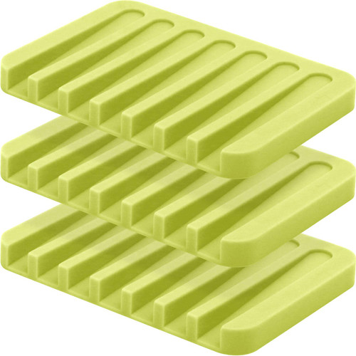 Anwenk Soap Dish Waterfall Soap Saver Soap Tray Soap Holder Drainer for Shower/Bathroom/Kitchen/Counter Top, Keep Soap Bars Dry & Clean,Easy Cleaning, Flexible Silicone-Green,3 Pack Anwenk Soap Dish Waterfall Soap Saver Soap Tray Soap Holder Drainer for Shower/Bathroom/Kitchen/Counter Top, Keep Soap Bars Dry & Clean,Easy Cleaning, Flexible Silicone-Green,3 Pack