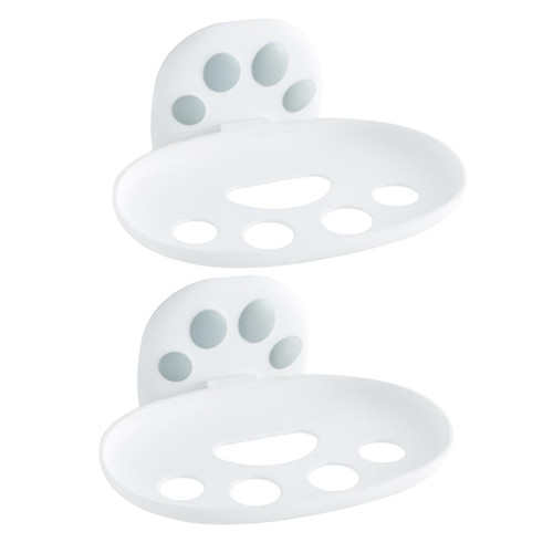 HAKIDZEL 2 Pcs Box soap Box Shower soap Dish bar soap Holder Shower Shelves Shower Basket creativesoap Dish Bath soap Holder Storage Rack White Sponge Holder No Punching Plastic