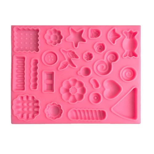 Cookie Candy Button Silicone Mold Fondant Mould Cake DIY Supplies Pastry Baking Tool Resin Ornament Handmade-Soap Mold Cookie Candy Button Silicone Mold