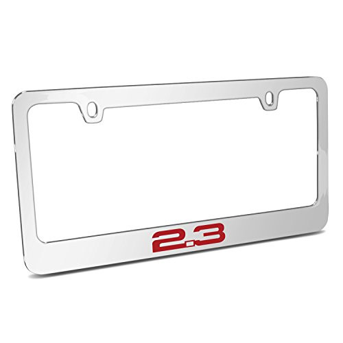 Ford Mustang 2.3L Eco-Boost in Red Mirror Chrome Metal License Plate Frame by iPick Image, Official Licensed Product, Made in the USA