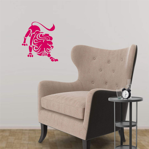 DecalDoggy - Zodiac Sign Leo Vinyl Decal Car/Wall - Hot Pink