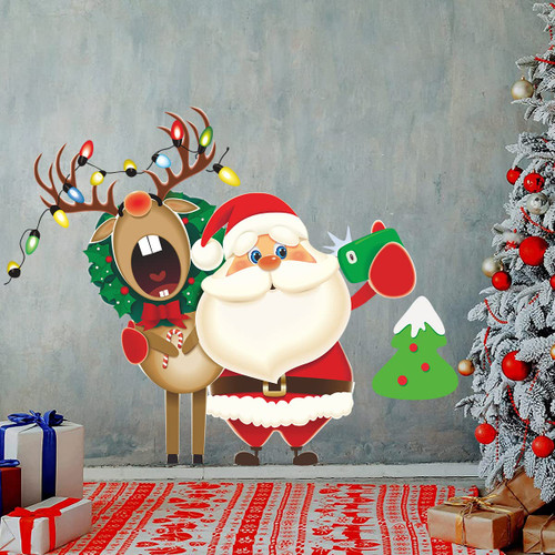 Atcarmor Merry Christmas Wall Decals Stickers Removable, Santa Claus Reindeer Xmas Christmas Vinyl DIY Wall Art Decal, Christmas Window Clings Decals for Wall Fridge Office Living Room Decorations Atcarmor Merry Christmas Wall Decals Stickers Removable, Santa Claus Reindeer Xmas Christmas Vinyl DIY Wall Art Decal, Christmas Window Clings Decals for Wall Fridge Office Living Room Decorations