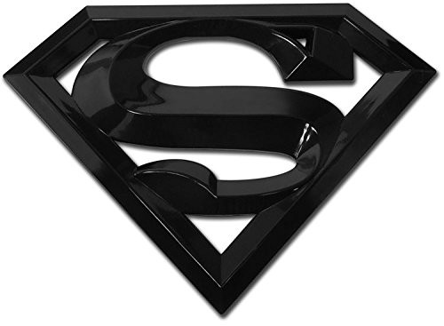 Superman ABS 3D "S" Shield Emblem (licensed, made and shipped from USA) (Black)