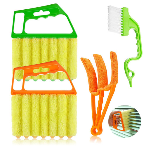 4 Pcs Blind Cleaner Tools, Window Venetian Blind Duster Brush Hand-Held 7 Finger Blind Cleaner Duster Tool for Wooden Blinds, Shutters, Air Conditioner 4 Pcs Blind Cleaner Tools, Window Venetian Blind Duster Brush Hand-Held 7 Finger Blind Cleaner Duster Tool for Wooden Blinds, Shutters, Air Conditioner