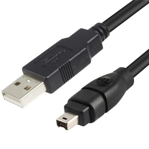 Herfair USB to Firewire Cable IEEE 1394 4Pin to USB Adapter Cable Male to Male Converter Wire for DV Camera Camcorder (6ft, USB to 4Pin Firewire 400 Cable)