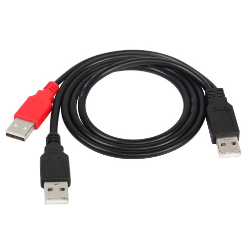 CERRXIAN 1m Dual USB Type A 2.0 Male to USB A 2.0 Data Sync & Power Y Cable for External Hard,USB HUB(2a)