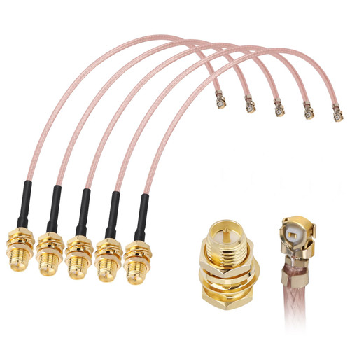 BLTIATLE RP-SMA to IPX Coax Cable 12inch 5Pack RP-SMA Female Bulkhead Mount RG178 UFL IPEX Cable for WiFi Router Gateway Wireless Mini PCI Express PCIE Network Card Adapter