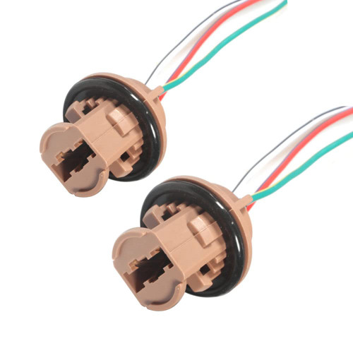2Pcs T20 7443 1891 Socket Adapter W21/5W LED Bulb Connect Wiring Holder Car Brake Light Reverse Lamp Base T20 Socket 7443 Socket Wiring Harness Auto Bulb Holder