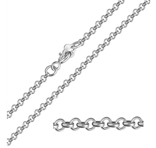 Adabele 1pc Real 925 Sterling Silver 1.5mm Rolo Belcher Cable Chain Necklace 18 Inch for Men Women Made In Italy Hypoallergenic Nickel Free SS208-18