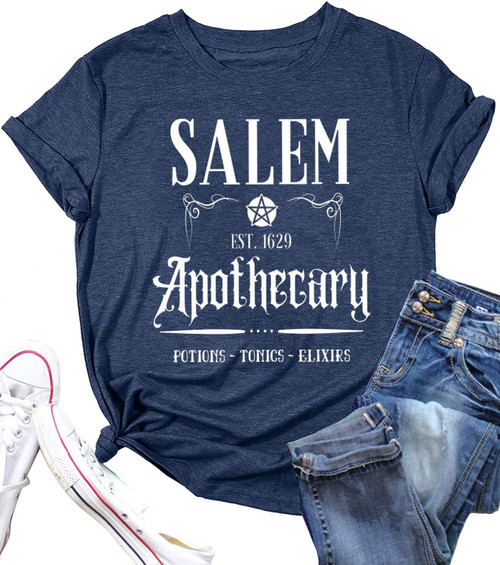Salem T-Shirt Women Halloween Witch Sisters Shirt Salem Witch Shirt Fall Holiday Tees Casual Short Sleeve Tops (XXL, Blue) Salem T-Shirt Women Halloween Witch Sisters Shirt Salem Witch Shirt Fall Holiday Tees Casual Short Sleeve Tops (XXL, Blue)