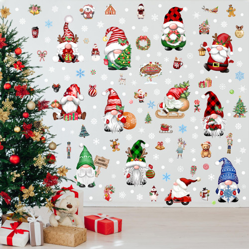 Christmas Gnomes Wall Stickers Decoration 12 Sheets, Christmas Wall Decals Holiday Gnome Decor for Wall, Winter Snowflake Wall Vinyl Stickers for Living Room Bedroom Home Office Decor Christmas Gnomes Wall Stickers Decoration 12 Sheets, Christmas Wall Decals Holiday Gnome Decor for Wall, Winter Snowflake Wall Vinyl Stickers for Living Room Bedroom Home Office Decor