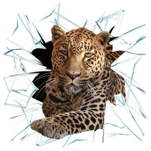 2pcs Leopard Car Decals Funny Animal Farm House Decor,Realistic Animal Car Window Decal,3D Window Clings Waterproof Animals Wall Sticker,Leopard Print Room Decor,Leopard Kitchen Decor