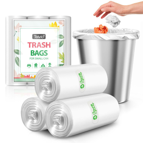 5 Gallon 120 Counts Strong Trash Bags Garbage Bags, Bathroom Trash Can Bin Liners, Small Plastic Bags for Home Office Kitchen Kitchen, Clear