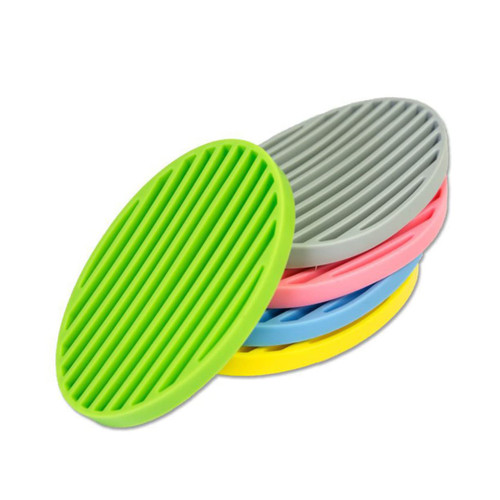 JOINPAYA 2Pcs Sponge draining Tray soap Dish Holder Silicone Soap Basket Bathroom soap Rack soap Basket Sponge Holder Silicone Soap Tray soap draining Dish Draining mat Korean Fashion