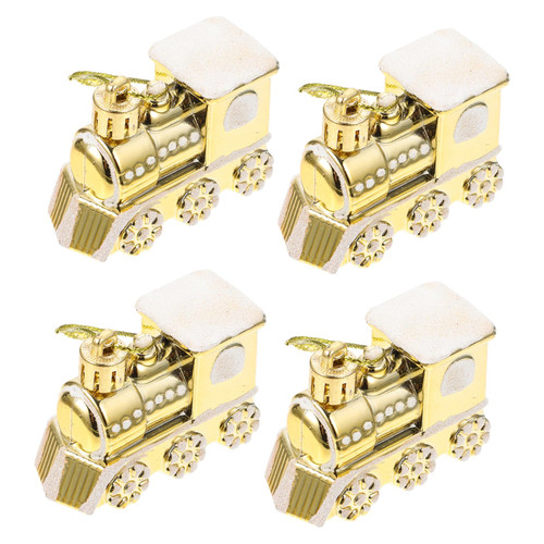 COOPHYA 4pcs Christmas Tree Pendant Xmas Train Decor Car Pendants Train Wall Hangings Personalized Train Tree Ornament Christmas Tree Decor Holiday Wooden Train Plastic Dining Table Gift