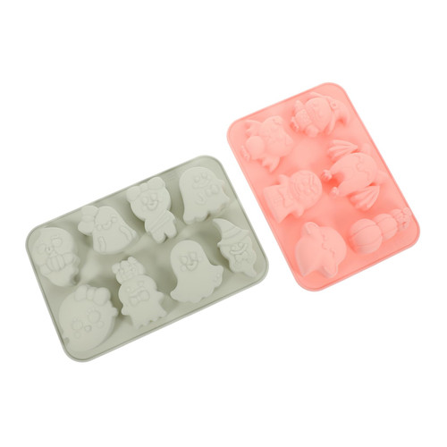 BESTOYARD 2Pcs baking mold silicone biscuit bat baking halloween chocolate molds pumpkin fondant bat cake halloween fondant silcone molds ghost cake mould dessert Silica gel cookie pastry