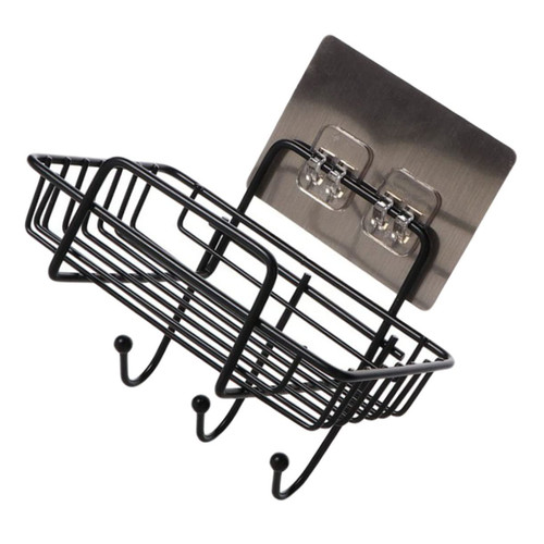 Cabilock 1pc Hook Soap Holder Kitchen Sponge Holder Bathroom Soap Dis Bar Soap Sponge Holder Towel Storage Rack Shower Soap Tray Towel Hooks Iron Rack with Hook Kitchen Supplies Soap Stand