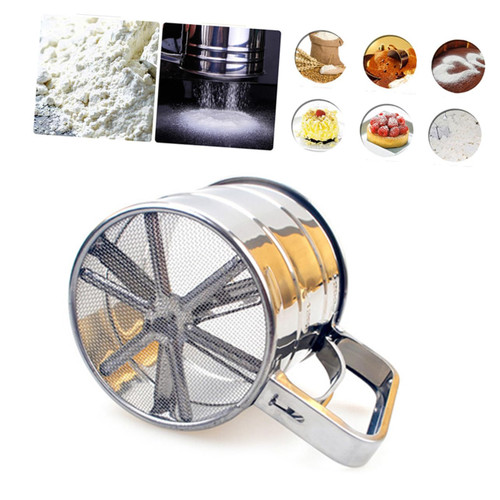 HAKIDZEL mesh strainer mesh flour sifter sifting strainer stainless steel powdered sugar net flour sieve cake baking filter household baking tools