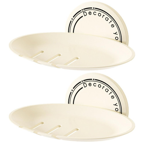 2pcs Plastic Serving Trays Bath Tray Plastic containers soap Dishes for Bathroom self draining soap Dish soap bar Holder soap Box soap Holder Sponge Holder Wall-Mounted abs