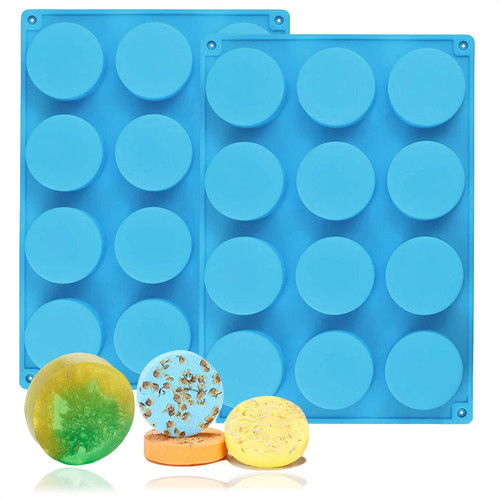 Large Round Soap Molds Silicone Shapes - 2Pcs Silicone Soap Molds for Soap Making Homemade Soap Making Kit Chocolate Molds Jello 12 Cavity Bath Bomb Beeswax Mold Candy Molds Round Soap Making Supplies Large Round Soap Molds Silicone Shapes - 2Pcs Silicone Soap Molds for Soap Making Homemade Soap Making Kit Chocolate Molds Jello 12 Cavity Bath Bomb Beeswax Mold Candy Molds Round Soap Making Supplies