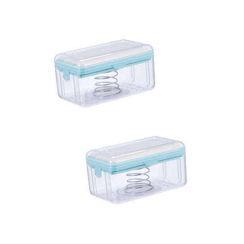 HOMSFOU 2pcs soap Box Plastic soap Dispenser Travel soap Camping soap Travel bar soap Foam soap Laundry soap Dispenser soap Dish Travel soap Savers for bar soap Plate Light Luxury pp