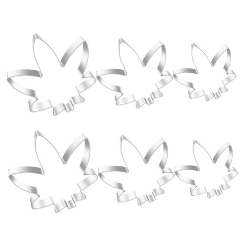 HEMOTON 6pcs Leaf Mold Leaf Cookie Molds Christmas Cookie Cutters Leaf Plunger Cutter Leaf Biscuit Cutter Chocolate Panettone Flower Cookie Cutters Candy Pancakes Stainless Steel British