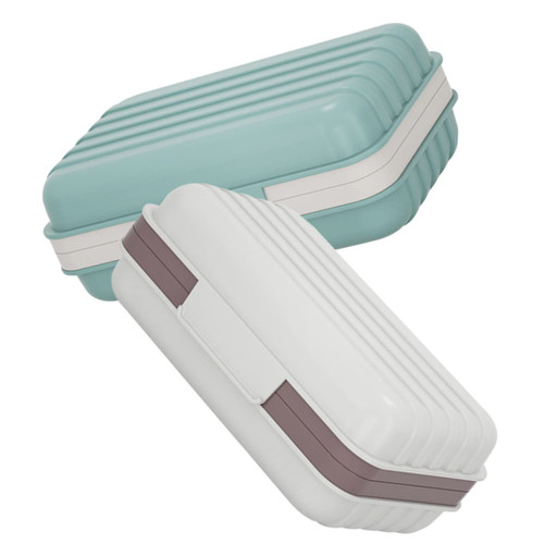 KALLORY 2pcs Soap Box Travel Soap Case Portable Soap Washing Soap Holder Shower Soap Drain Dish Travel Soap Holder Soap Organizer Brain Soap Rack Soap Tray Pp Accessories with Cover