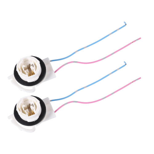 A ABSOPRO 3156A/3156 2-Wire Harness Pre-Wired Sockets for LED Bulbs Turn Signal Lights Tail Lights DRL Lamps Replacement Cable Harness Connector (Set of 2)