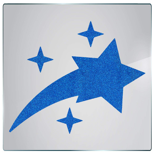 DecalDoggy - Shooting Star Vinyl Decal Car/Wall - Blue Glitter