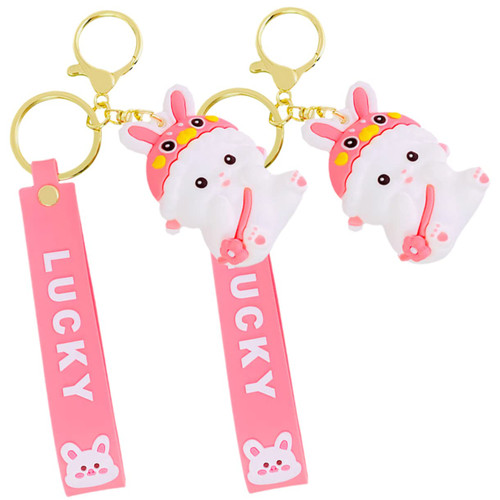 JEWEDECO 2pcs Year of The Rabbit Keychain Chinese Mascot Key Charms Cartoon Keyrings Rabbit Key Rings Pendants Rabbit Bunny Keychains Car Keychain for Women Miss Metal Cartoon Car Bunny Bag JEWEDECO 2pcs Year of The Rabbit Keychain Chinese Mascot Key Charms Cartoon Keyrings Rabbit Key Rings Pendants Rabbit Bunny Keychains Car Keychain for Women Miss Metal Cartoon Car Bunny Bag