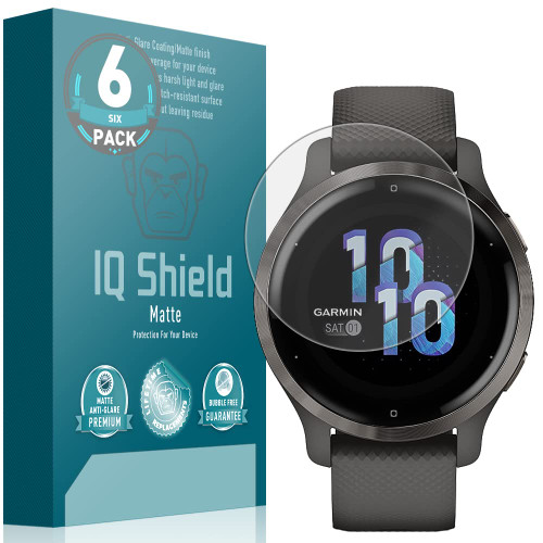 IQShield Matte Screen Protector Compatible with Garmin Venu 2s (6-Pack) Anti-Glare Anti-Bubble TPU Film