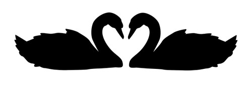 Vinyl Decal Sticker for Computer Wall Car Mac MacBook and More Swans Decal - Size 7 x 1.8 inches