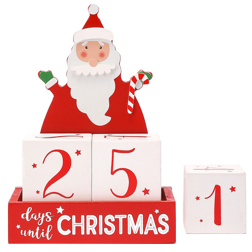 JOEJET Christmas Countdown Calendar, Countdown to Christmas Blocks, Wooden Advent Calendar Santa Claus, Tabletop Santa Ornament with Number Cube for Home, Office, Xmas Party Decor JOEJET Christmas Countdown Calendar, Countdown to Christmas Blocks, Wooden Advent Calendar Santa Claus, Tabletop Santa Ornament with Number Cube for Home, Office, Xmas Party Decor