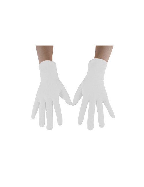 Seeksmile Adult Spandex Gloves Wrist Length Halloween Cosplay Costume Glove (Free Size, white)