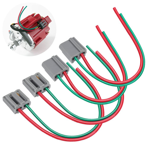 ALAMSCN 4PCS 170072 HEI Distributor Pigtail Wire Harness 12V Battery Tachometer Pigtails Connector Plug Replacement Compatible with Chevy, GM, HEI 170072