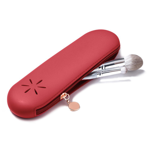 DYRENAC Makeup Brush Holder,Travel Essentials Make Up Organizer Bag Case,Cosmetic pouch,Toiletry Organizer,Silicone Small Makeup Brush Purse-Red DYRENAC Makeup Brush Holder,Travel Essentials Make Up Organizer Bag Case,Cosmetic pouch,Toiletry Organizer,Silicone Small Makeup Brush Purse-Red